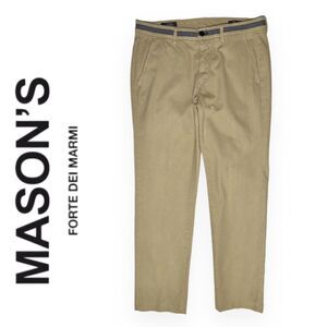 Mason's Luxury Tan Slim Fit Chinos EU Sz 48 32x29 Cotton Stretch Houndstooth